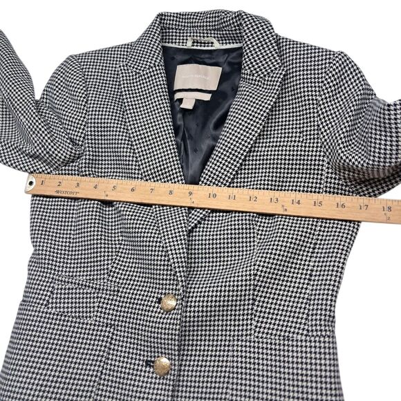 Banana Republic Blazer Jacket Women's 2 Black White Houndstooth Preppy Old Money - Picture 11 of 12
